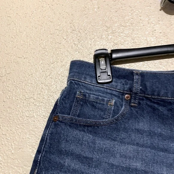 LOFT Jeans Shorts 8 Blue 5-Pocket Fringe Cotton Elastane - Picture 7 of 16